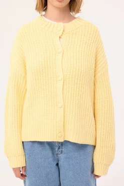 Dottie Slouch Cardigan Lemon