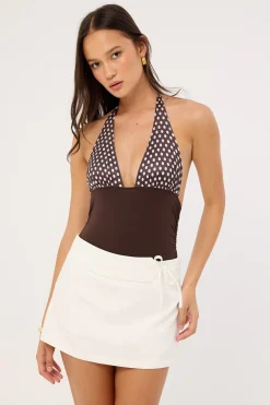 Dottie Tie Waist Skort White