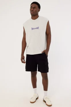 Double Down Embro Box Fit Oversize Short Muscle Tee Grey