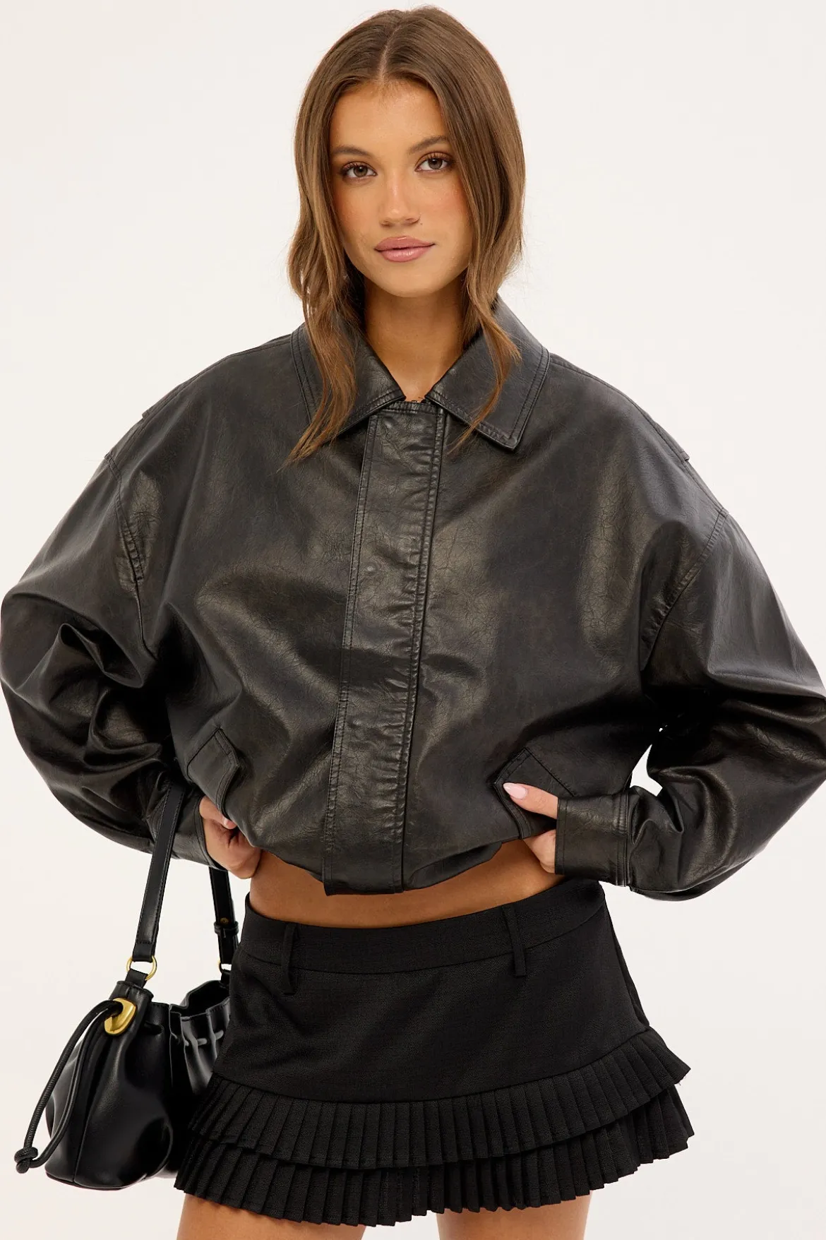 Double Ruffle Mini Skort Onyx
