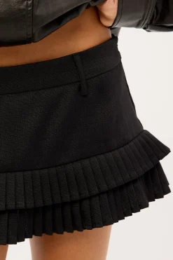 Double Ruffle Mini Skort Onyx