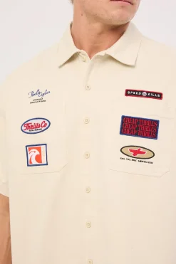 Double Time Short Sleeve Short Work Shirt Bone