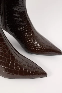 Dove Croc Patent Boot Chocolate Chocolate