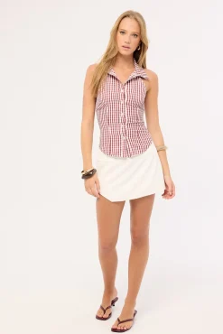 Dove Tailored Split Skort Cream