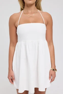 Dreaming Halter Mini Dress White
