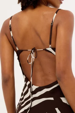 Drift Chiffon Maxi Dress Brown Print