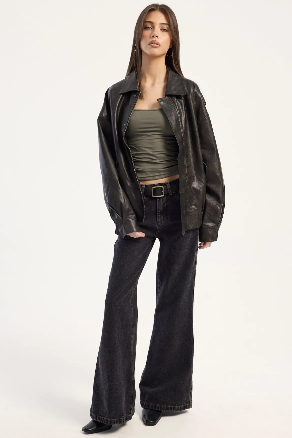 Drop Kick Flare Jean Black Rinse