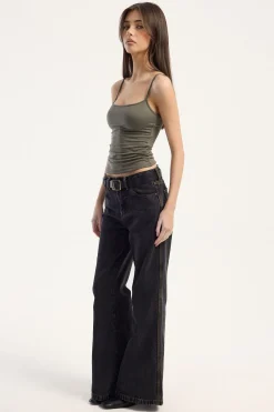 Drop Kick Flare Jean Black Rinse