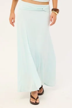 Dulcie Asymmetrical Midi Skirt Blue