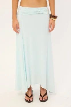 Dulcie Asymmetrical Midi Skirt Blue