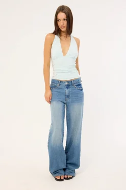 Dulcie Halter Tie Top Blue