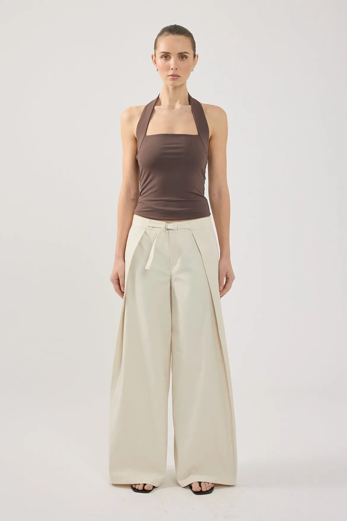 Duo Wrap Mid Rise Pant STONE