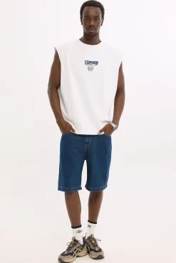 Dynamic Slub Muscle Tank White