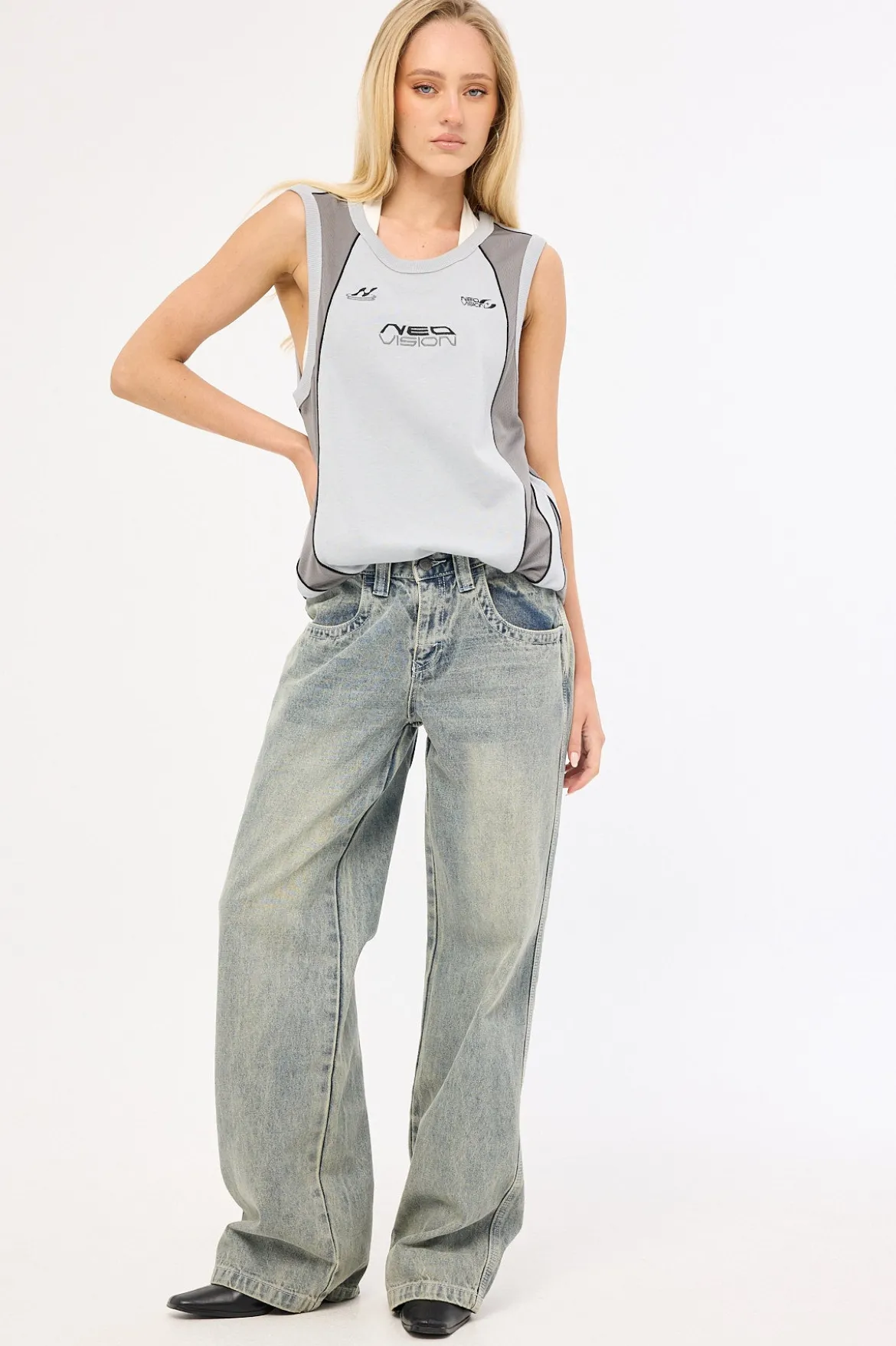 Echelon Loose Singlet Tank Grey