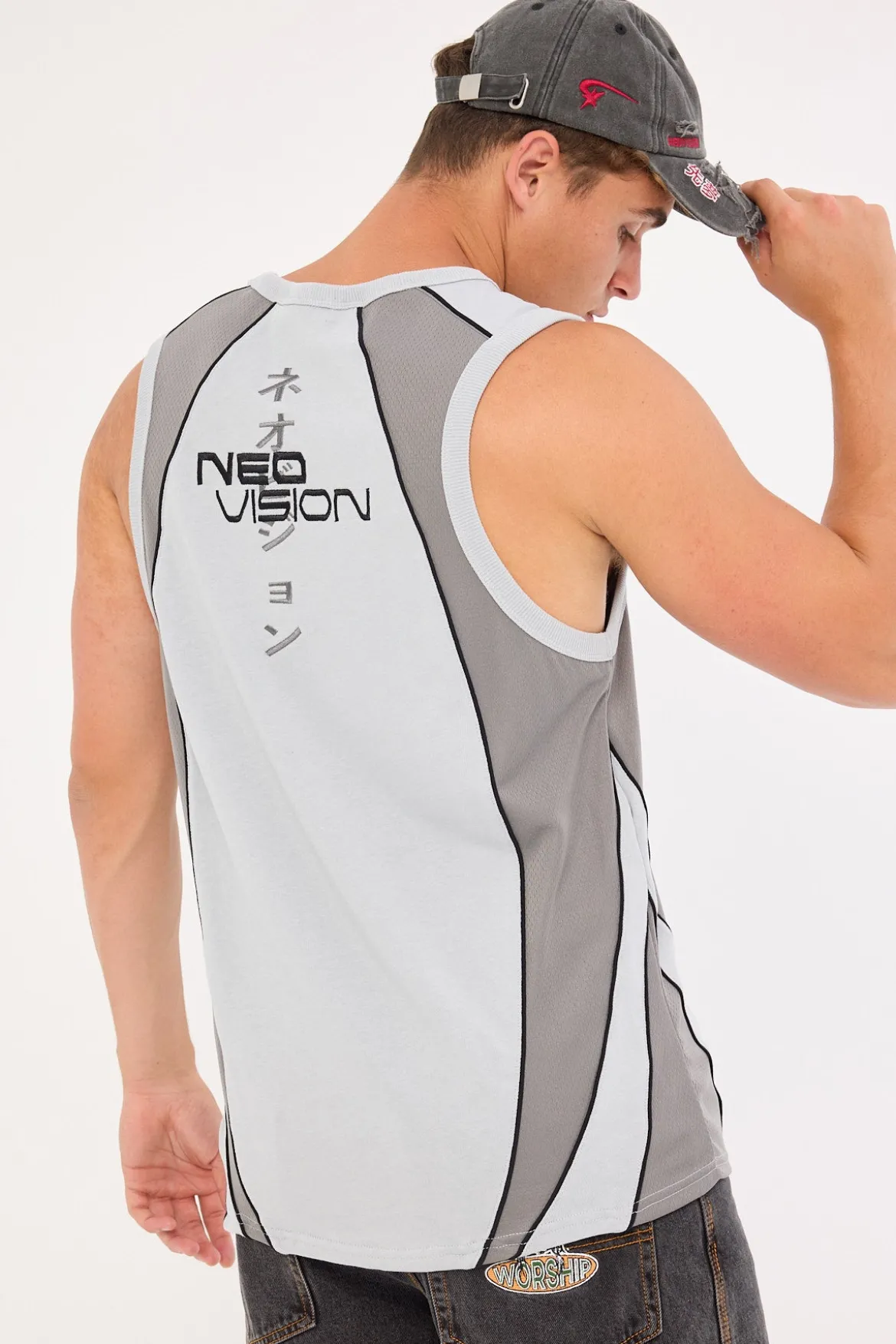 Echelon Loose Singlet Tank Grey