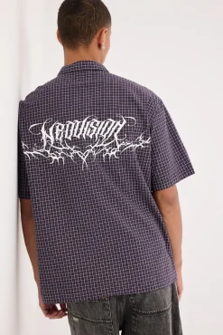 Echoes Oversize Shirt Purple Check