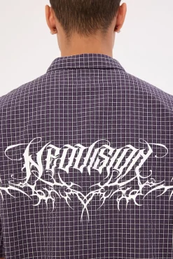 Echoes Oversize Shirt Purple Check