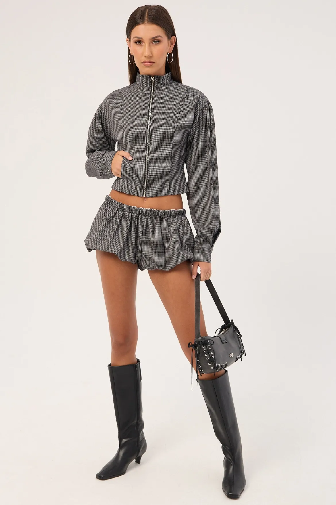 Eclipse Mini Short Onyx Plaid