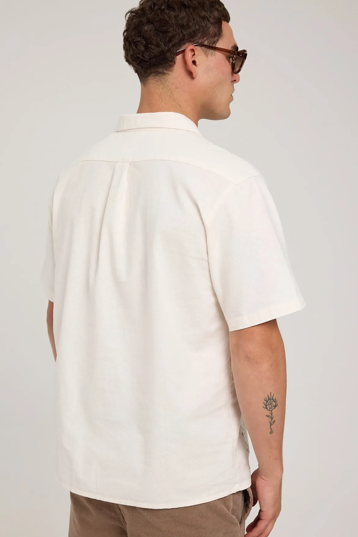Eden Embroidered Resort Shirt Ecru