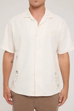 Eden Embroidered Resort Shirt Ecru