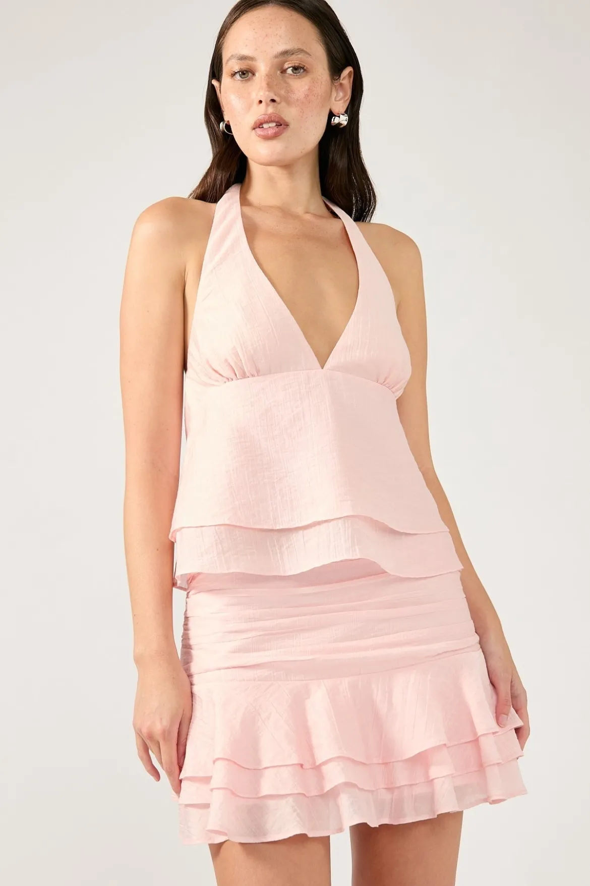 EllaMae Ruffle Mini Skort Light Pink