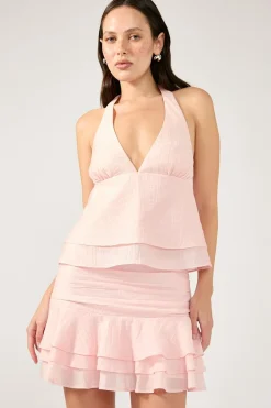 EllaMae Ruffle Mini Skort Light Pink