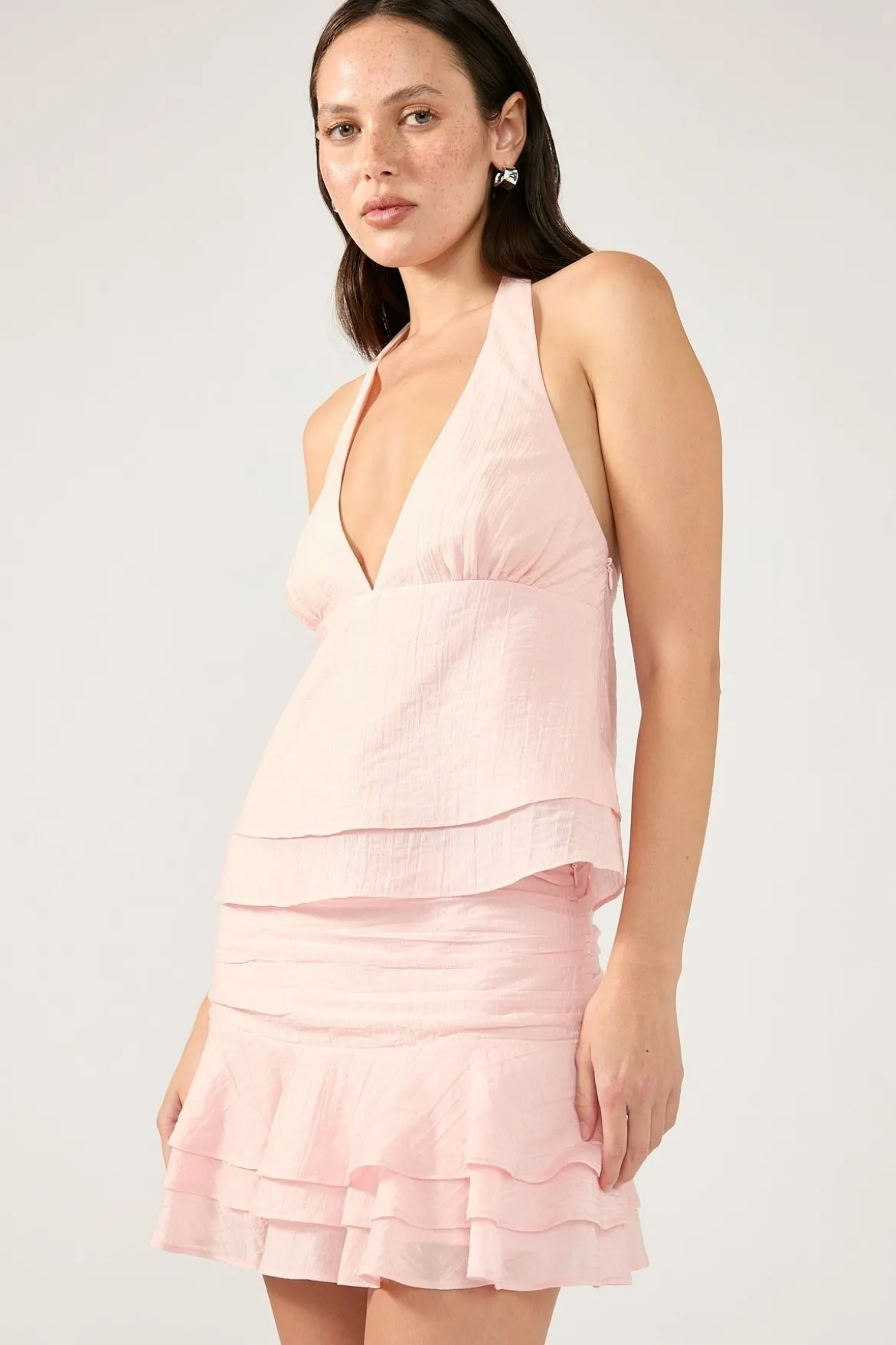 EllaMae Ruffle Mini Skort Light Pink