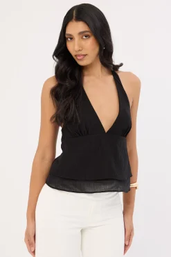 EllaMae Ruffle Top Black