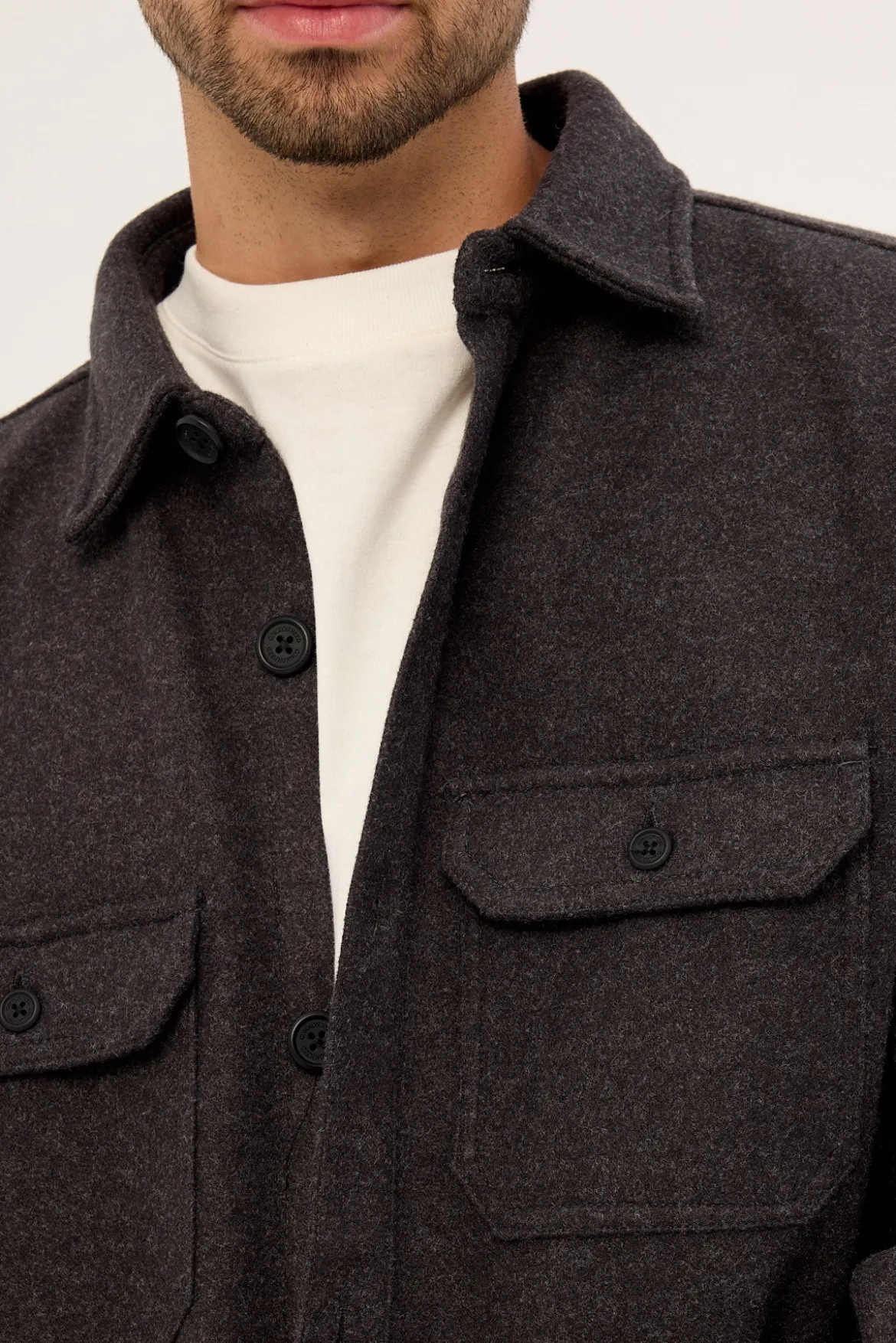 Elmer Heavyweight Overshirt Dark Grey