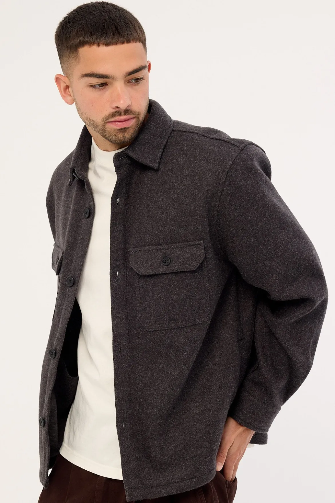 Elmer Heavyweight Overshirt Dark Grey