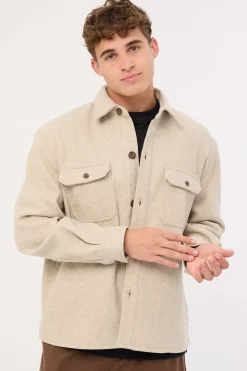 Elmer Heavyweight Overshirt Natural Marle
