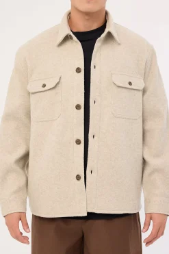 Elmer Heavyweight Overshirt Natural Marle