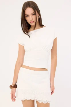 Elodie Broderie Skort White