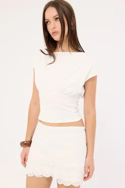 Elodie Broderie Skort White