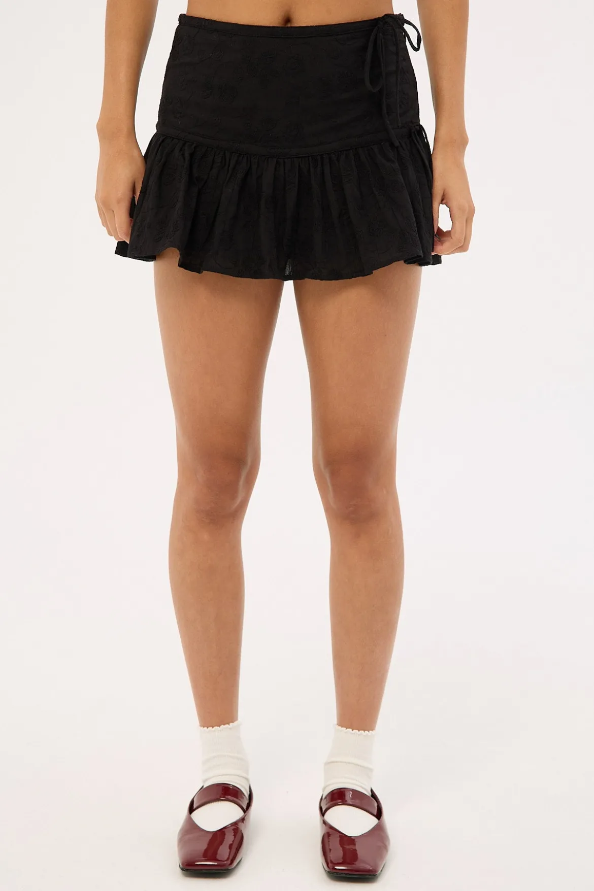 Eloise Broderie Skort Black
