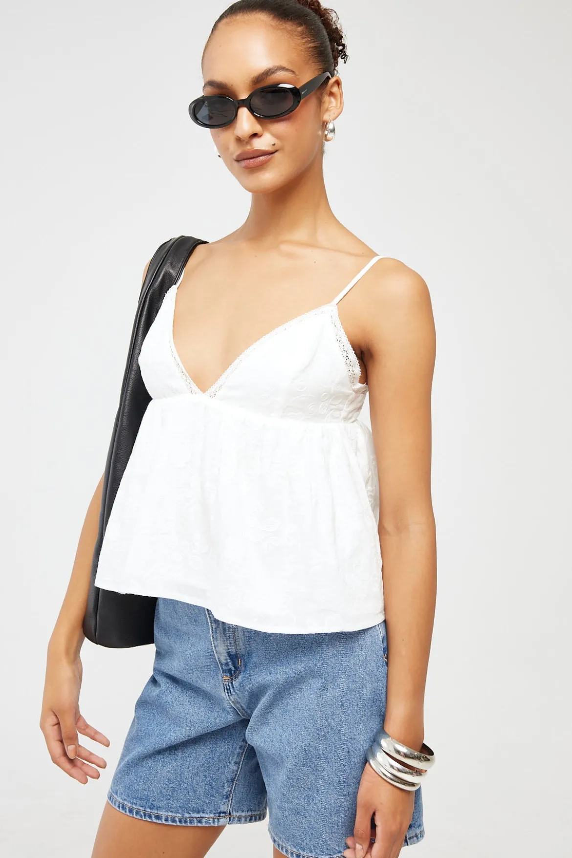 Eloise Broderie Top White