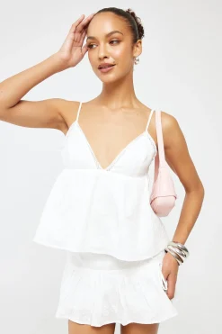 Eloise Broderie Top White