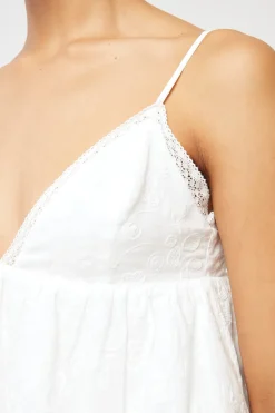 Eloise Broderie Top White