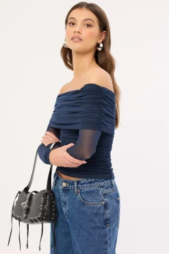 Elyse Off Shoulder Long Sleeve Top Ink