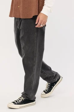 Emb Denim Standard Jean Faded Black