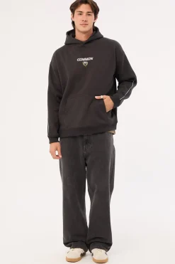 Emblem Boxy Hoodie Black