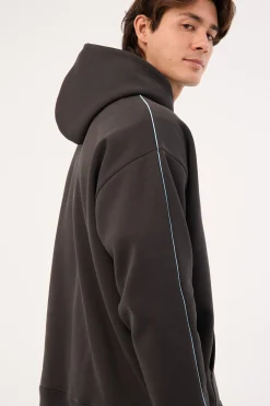 Emblem Boxy Hoodie Black