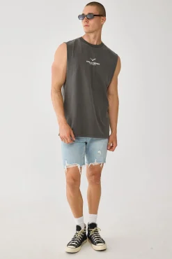 Emblem Merch Fit Muscle Tee Merch Black