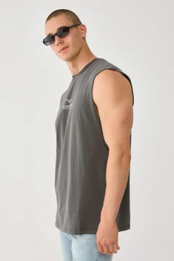 Emblem Merch Fit Muscle Tee Merch Black