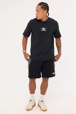 Embroidered Oval Logo Heavyweight Oversized Tee Jet Black