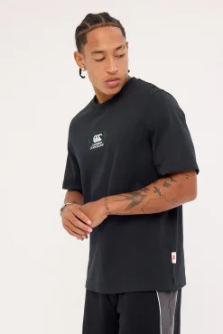 Embroidered Oval Logo Heavyweight Oversized Tee Jet Black