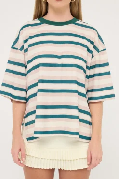Emerging Tee Green Stripe