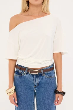 Emery Off Shoulder T-shirt White