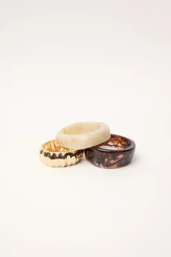 Emery Resin Bangle 3 Pack Brown