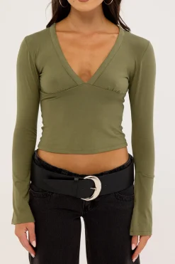 Emesy Long Sleeve Top Khaki